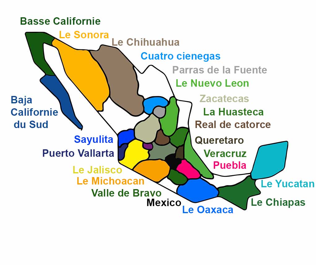 Carte des Destinations Passion Mexique